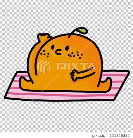 illustration of cartoon orange man exercise 131856356