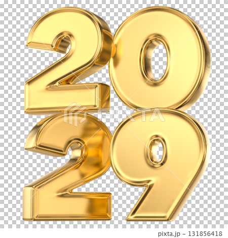 Number 2029 Gold 3D For New Year 2029 Number 2029 Gold 3D For New Year 2029 131856418