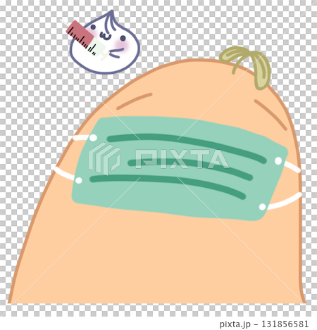 hand drawn illustration of white radish plant illness	 131856581