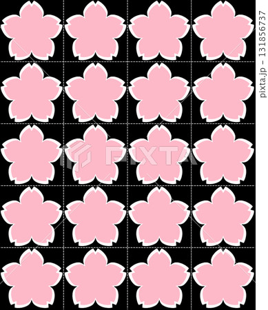 アルバムで映えるピンク桜、切り抜きコメントカード 中サイズ 5 cm 24 個 131856737