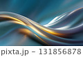 flowing abstract design featuring smooth, wavy lines in shades of blue and gold, creating modern and high tech atmosphere. image evokes sense of motion and elegance 131856878