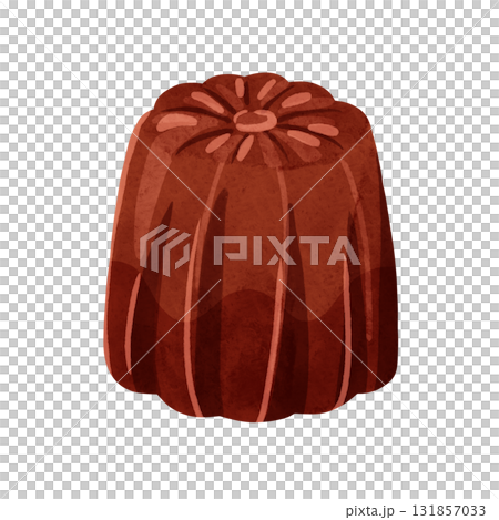Canelé watercolor hand-drawn illustration 131857033