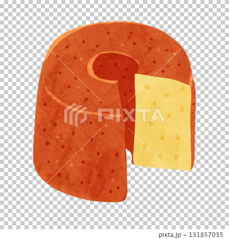 戚風蛋糕水彩手繪插畫 131857035