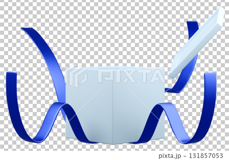 3D illustration_present_light blue 131857053