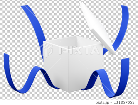3D illustration_present_blue 131857055