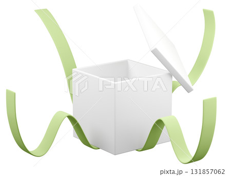 3Dイラスト_プレゼント_黄緑 131857062