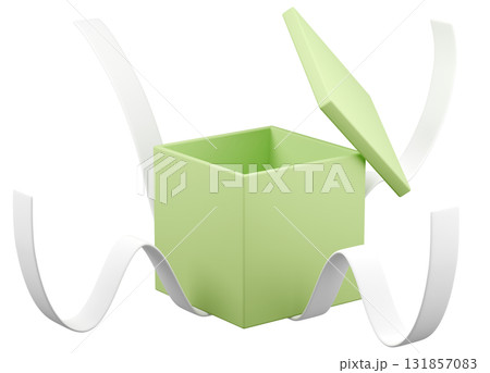 3Dイラスト_プレゼント_黄緑 3Dイラスト_プレゼント_黄緑 131857083