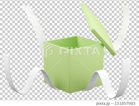 3D illustration_present_yellow-green 3D illustration_present_yellow-green 131857083