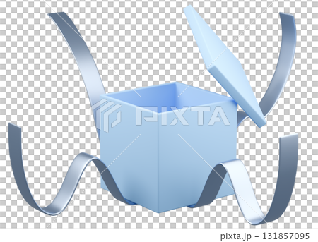 3Dイラスト_プレゼント_水色 131857095
