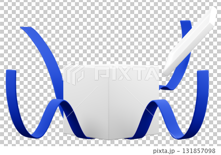 3Dイラスト_プレゼント_青 131857098