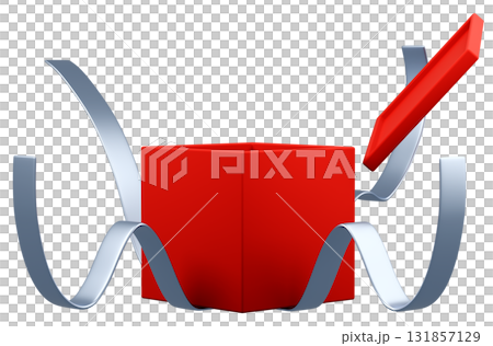 3D illustration_gift_red 131857129