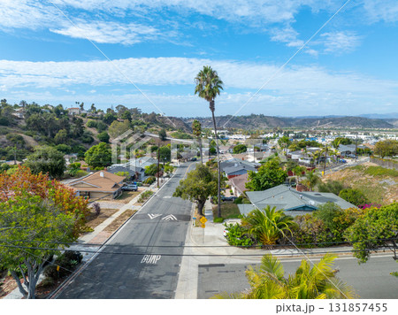 Aerial view of houses in Oceanside town in San Diego, California. USA Aerial view of houses in Oceanside town in San Diego, California. USA 131857455