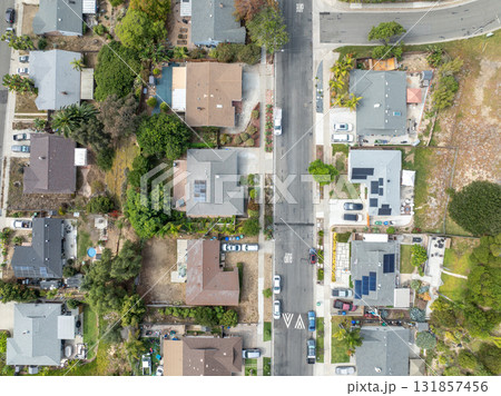 Aerial view of houses in Oceanside town in San Diego, California. USA Aerial view of houses in Oceanside town in San Diego, California. USA 131857456