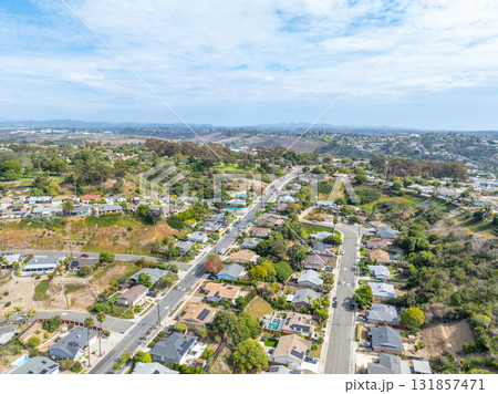 Aerial view of houses in Oceanside town in San Diego, California. USA 131857471