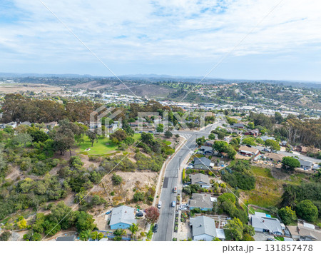 Aerial view of houses in Oceanside town in San Diego, California. USA Aerial view of houses in Oceanside town in San Diego, California. USA 131857478