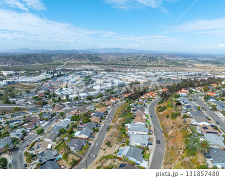 Aerial view of houses in Oceanside town in San Diego, California. USA 131857480