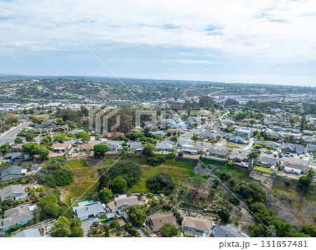 Aerial view of houses in Oceanside town in San Diego, California. USA Aerial view of houses in Oceanside town in San Diego, California. USA 131857481