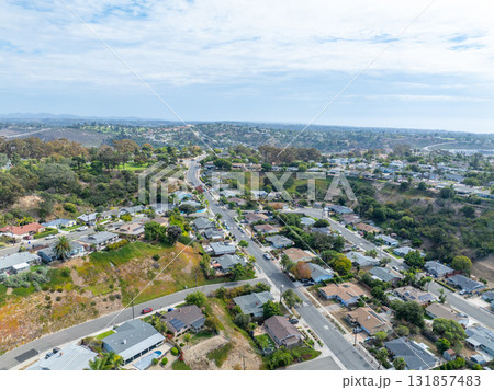 Aerial view of houses in Oceanside town in San Diego, California. USA Aerial view of houses in Oceanside town in San Diego, California. USA 131857483