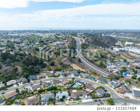 Aerial view of houses in Oceanside town in San Diego, California. USA 131857484