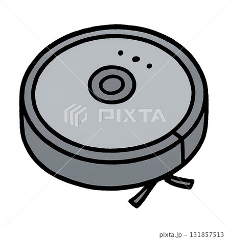 ロボット掃除機のかわいい手描きイラスト ロボット掃除機のかわいい手描きイラスト 131857513