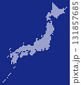 日本地図　ドット構成　四角白 131857685