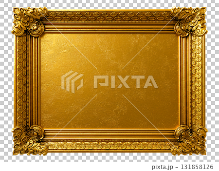 antique gold frame isolated on white background 131858126