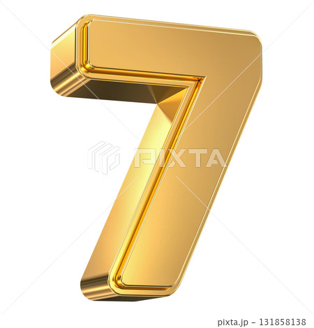 Number 7 Gold 3D 131858138