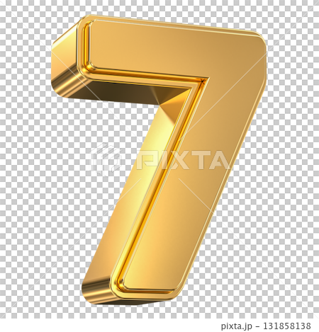 Number 7 Gold 3D 131858138