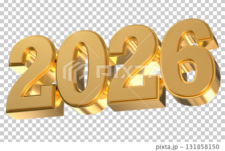 Number 2026 gold 3D For New Year 2026 131858150