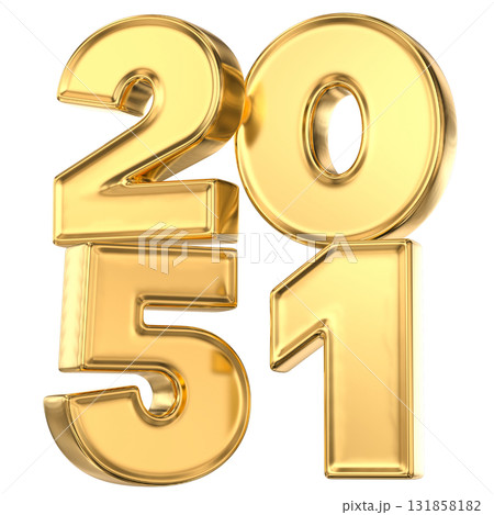 Number 2051 Gold 3D For New Year 2051 Number 2051 Gold 3D For New Year 2051 131858182
