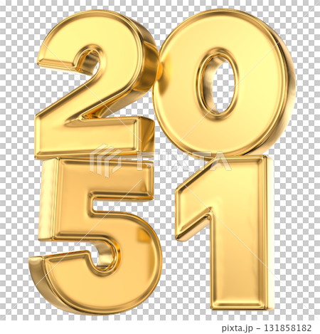 Number 2051 Gold 3D For New Year 2051 Number 2051 Gold 3D For New Year 2051 131858182