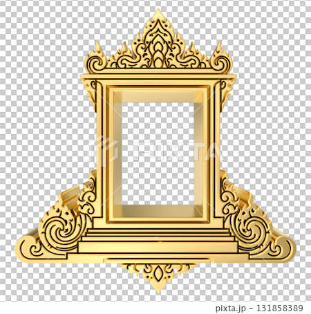 golden frame isolated on white background 131858389