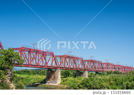 木津川に架かる京阪電鉄の鉄橋 京都府八幡市 木津川に架かる京阪電鉄の鉄橋 京都府八幡市 131858660