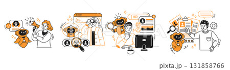 Collection of Vector Illustrations Depicting Business Concepts Collection of Vector Illustrations Depicting Business Concepts 131858766
