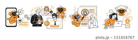 AIAssisted Recruitment Process Illustration 131858767