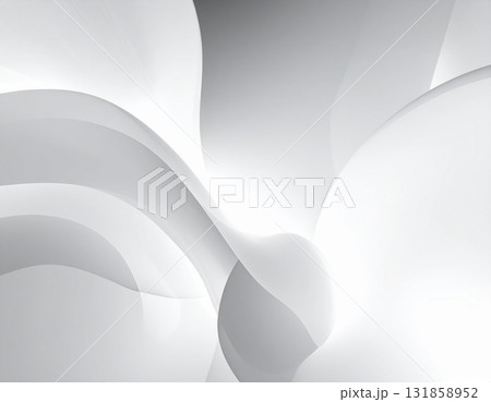 柔らかく光る抽象形状と流れる光のミニマルアート 131858952