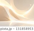 柔らかく光る抽象形状と流れる光のミニマルアート 131858953