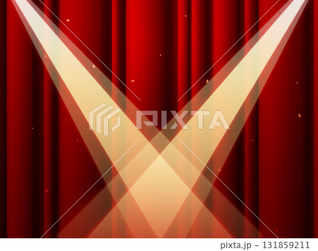 スポットライト 舞台幕 緞帳 赤い幕 背景 イラスト素材 赤 スポットライト 舞台幕 緞帳 赤い幕 背景 イラスト素材 赤 131859211