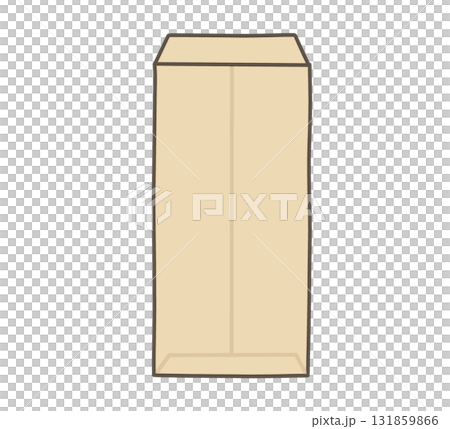 棕色信封正面朝下的插圖 131859866