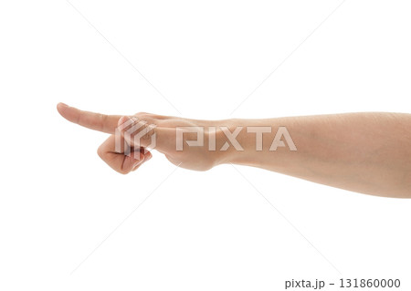 Adult man hand point gesture isolated on white Adult man hand point gesture isolated on white 131860000
