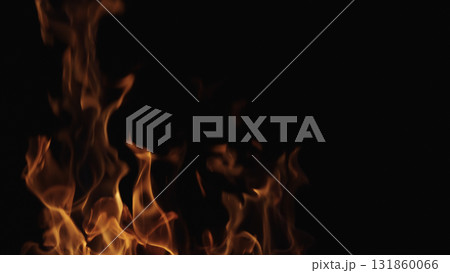 fire flames of campfire over black background, for overlay fire flames of campfire over black background, for overlay 131860066