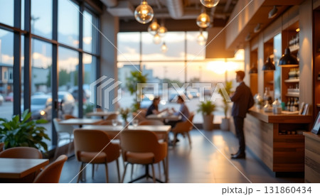 An interior space of a contemporary  or co working environment with a clean and bright ambiance 131860434