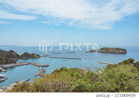 千葉 大黒山展望台から望む勝山港 千葉 大黒山展望台から望む勝山港 131860439