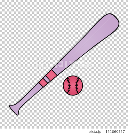Baseball Bat and Ball Violet Illustration Transparent Background Sports Doodle Baseball Bat and Ball Violet Illustration Transparent Background Sports Doodle 131860537