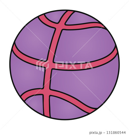 Basketball Ball Violet Illustration Transparent Background Sport Game Doodle 131860544