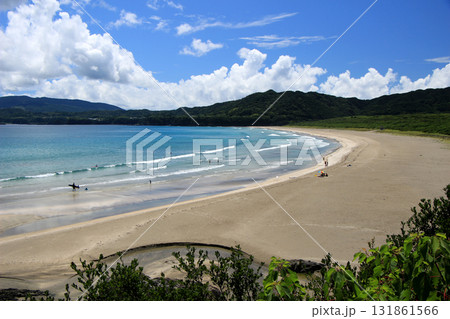 エメラルドグリーンの海と白い砂浜 131861566