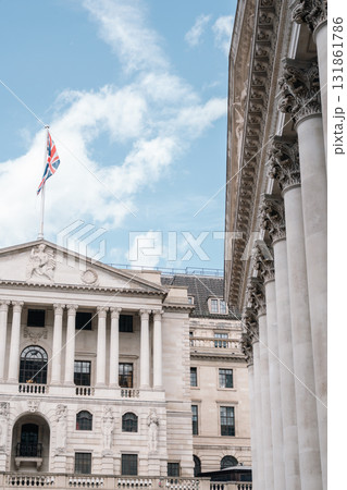 Bank of England facade and The Royal Exchange in London, UK Bank of England facade and The Royal Exchange in London, UK 131861786
