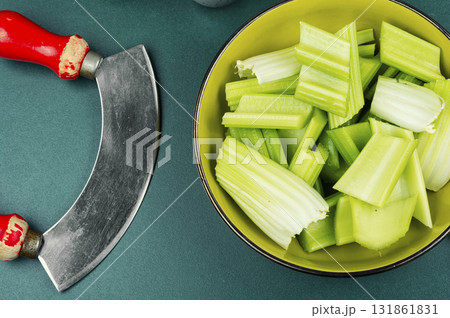 A fresh crisp celery stalk. 131861831