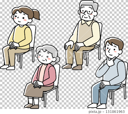 People sitting in chairs listening to a talk 131861963