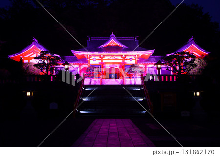 足利市　足利織姫神社　ピンクライトアップ 131862170